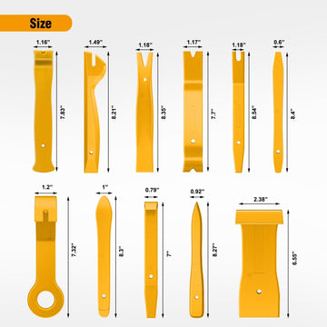 11 Pcs Nylon Auto Trim Removal Tool Kit Yellow